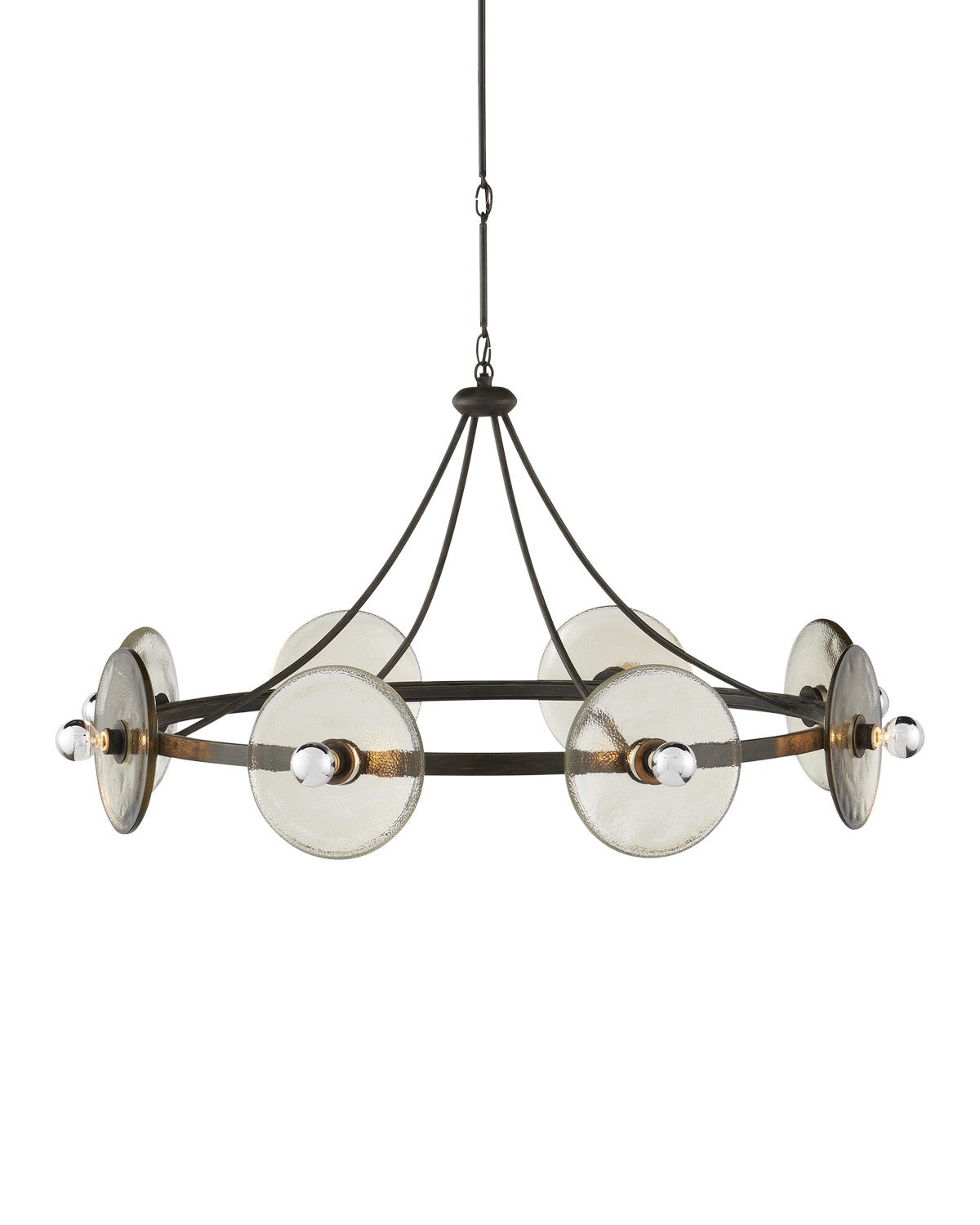Currey and Company - 9000-1150 - Eight Light Chandelier - Black Iron/Clear