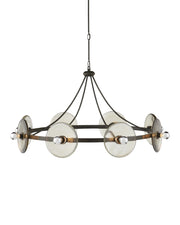 Currey and Company - 9000-1150 - Eight Light Chandelier - Black Iron/Clear