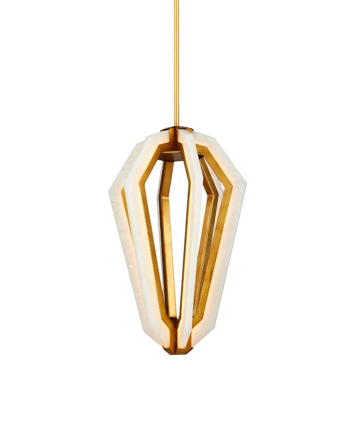 Currey and Company - 9000-1156 - LED Pendant - Natural/Contemporary Gold Leaf