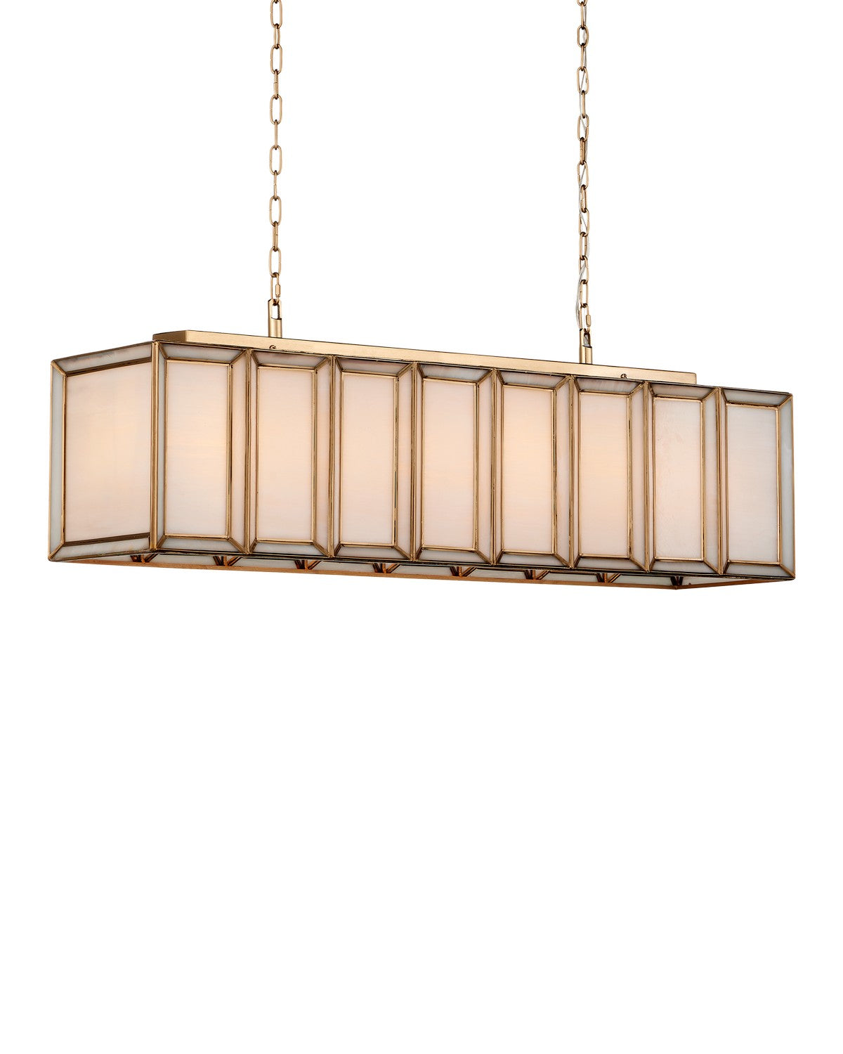 Currey and Company - 9000-1157 - Six Light Chandelier - White/Antique Brass