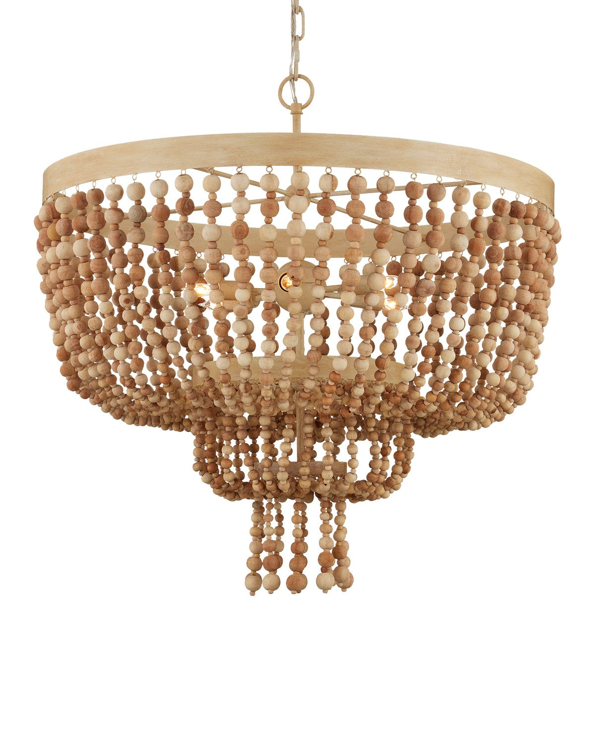 Currey and Company - 9000-1163 - Six Light Chandelier - Natural/Coco Cream