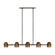 Visual Comfort Modern - AKLS33727BDZ/BWB - LED Linear Chandelier - Octavia - Blackened Bronze/Bright Worn Brass