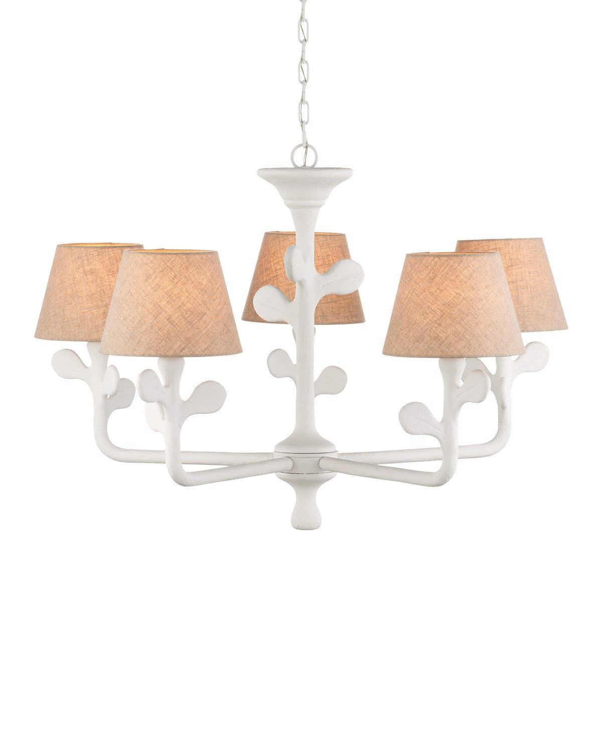 Currey and Company - 9000-1169 - Five Light Chandelier - Gesso White