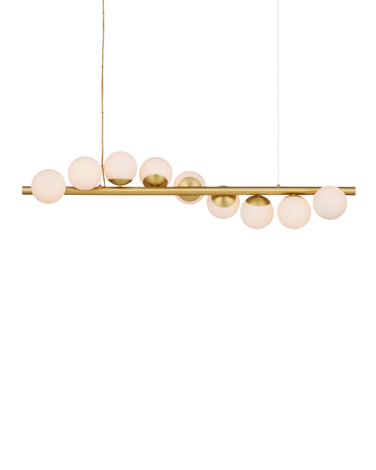 Currey and Company - 9000-1172 - Nine Light Chandelier - Brushed Brass/White