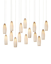 Currey and Company - 9000-1189 - 15 Light Pendant - White/Antique Brass