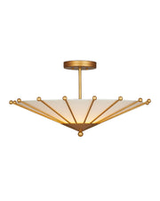 Currey and Company - 9000-1225 - One Light Semi-Flush Mount - Contemporary Gold Leaf/Sugar White