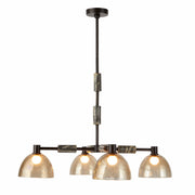 Arteriors - DMI13 - Four Light Chandelier - Eli - Blackened Iron/Smoke/Black