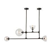 Arteriors - DRC08 - Four Light Linear Chandelier - Dillon - English Bronze/Smoke