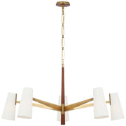 Visual Comfort Signature - ARN 5345HAB/MHG-L - LED Chandelier - Olina - Hand-Rubbed Antique Brass and Mahogany