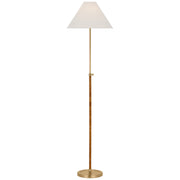 Visual Comfort Signature - CHA 9081AB/NRT-L - LED Floor Lamp - Basden - Antique-Burnished Brass and Natural Rattan