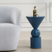 Uttermost - 22944 - Accent Table - Trig - Lustrous Blue