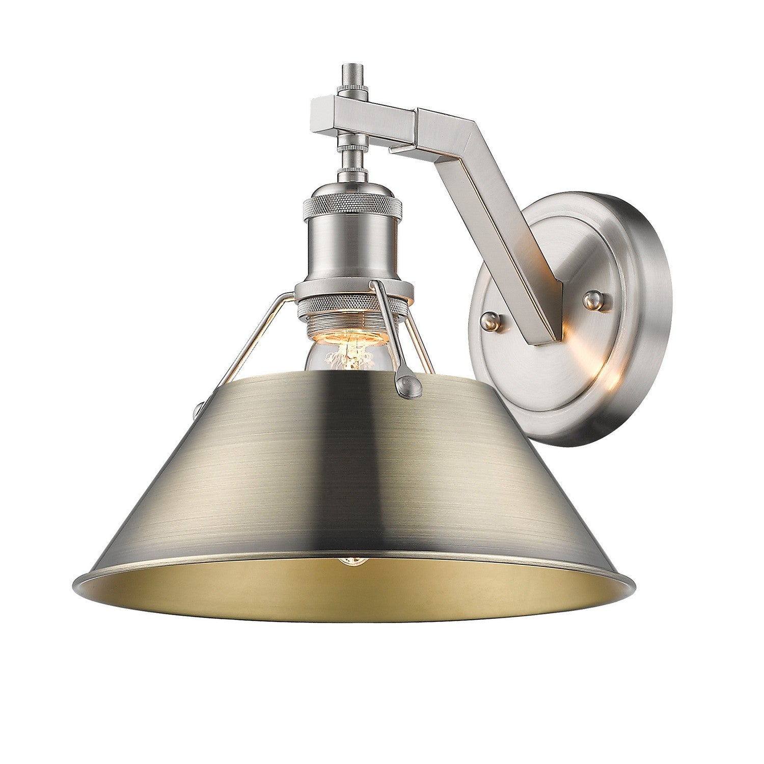 Golden - 3306-1W PW-AB - One Light Wall Sconce - Orwell - Pewter