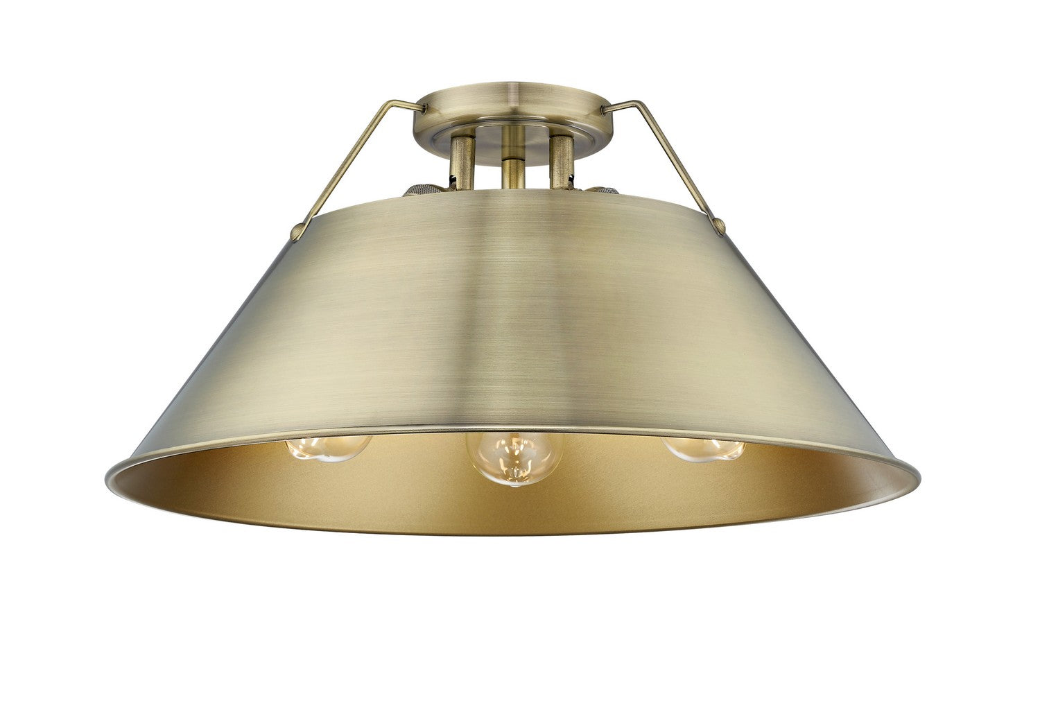 Golden - 3306-3FM AB-AB - Three Light Flush Mount - Orwell - Aged Brass