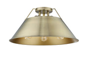 Golden - 3306-3FM AB-AB - Three Light Flush Mount - Orwell - Aged Brass