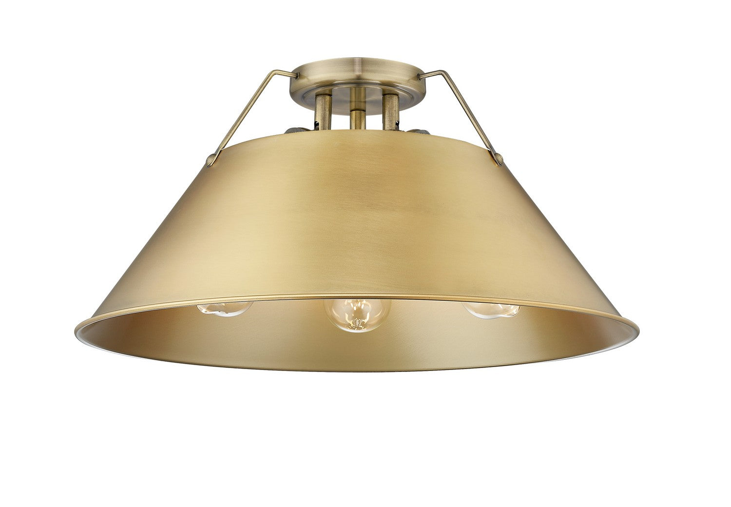 Golden - 3306-3FM AB-BCB - Three Light Flush Mount - Orwell - Aged Brass