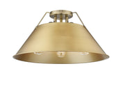 Golden - 3306-3FM AB-BCB - Three Light Flush Mount - Orwell - Aged Brass