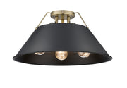 Golden - 3306-3FM AB-BLK - Three Light Flush Mount - Orwell - Aged Brass