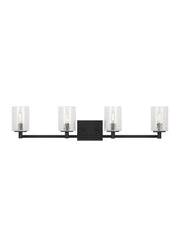 Generation Lighting - GLV1034MBK - Four Light Wall / Bath - Parker - Midnight Black