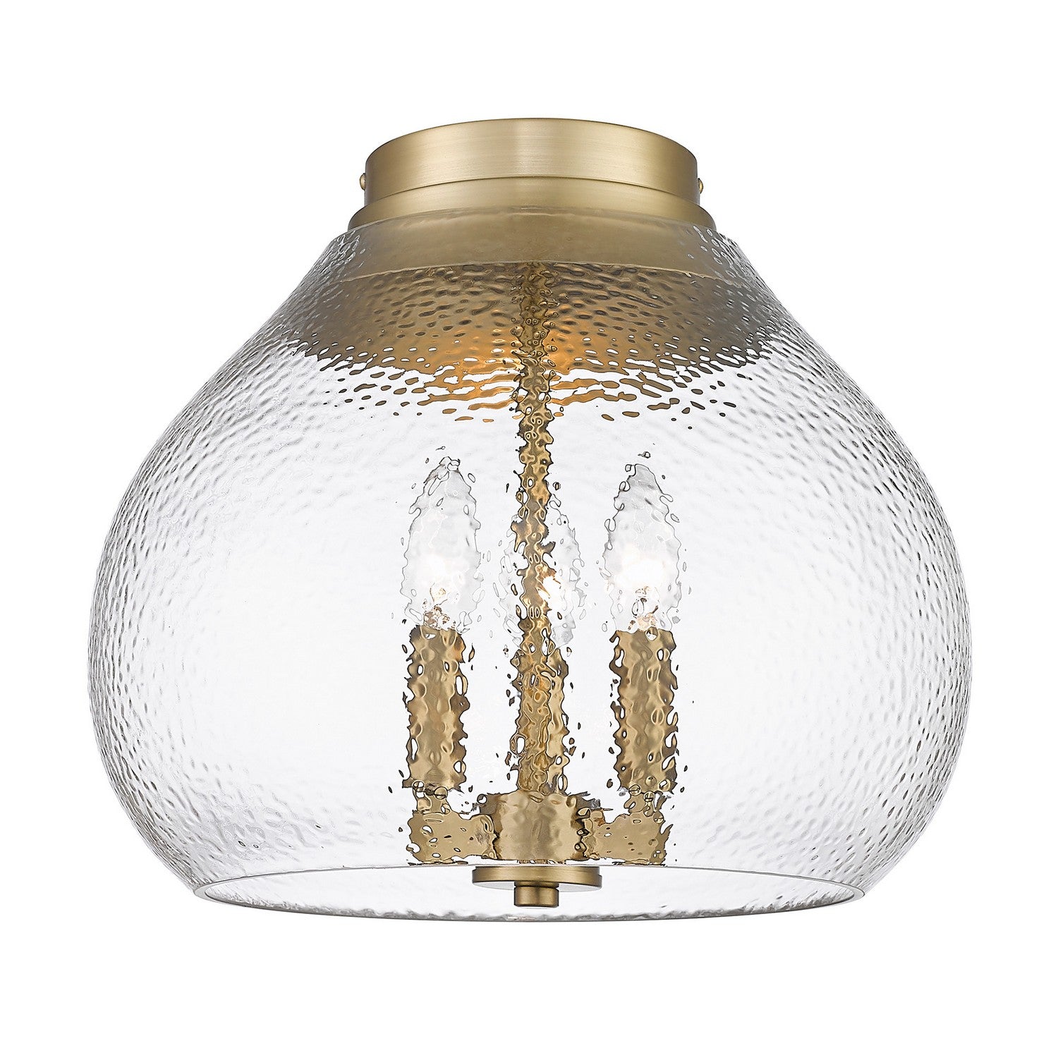 Golden - 1094-3FM BCB-HCG - Three Light Flush Mount - Ariella - Brushed Champagne Brass