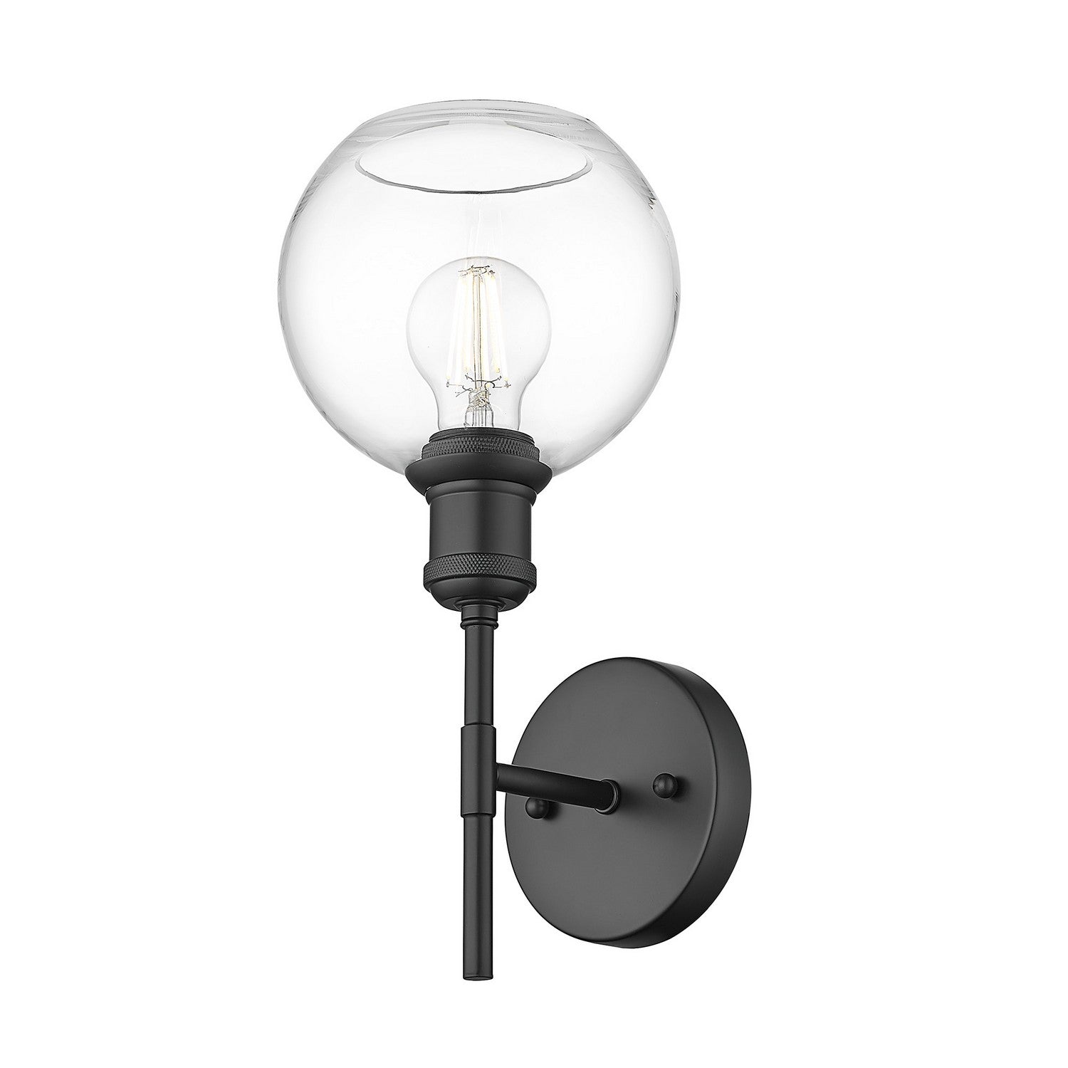 Golden - 1945-1W BLK-GLOBE-CLR - One Light Wall Sconce - Axel - Matte Black