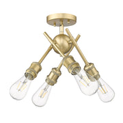 Golden - 1945-SF BCB - Four Light Semi-Flush Mount - Axel - Brushed Champagne Brass