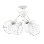 Golden - 1945-SF WHT-GLOBE-CLR - Four Light Semi-Flush Mount - Axel - Matte White