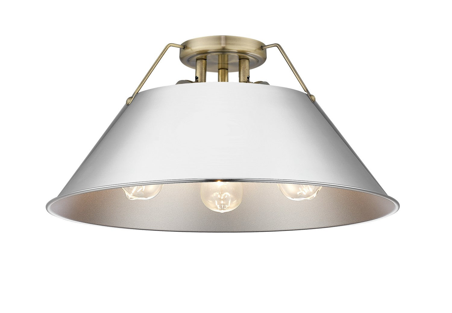 Golden - 3306-3FM AB-CH - Three Light Flush Mount - Orwell - Aged Brass