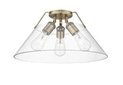 Golden - 3306-3FM AB-CLR - Three Light Flush Mount - Orwell - Aged Brass