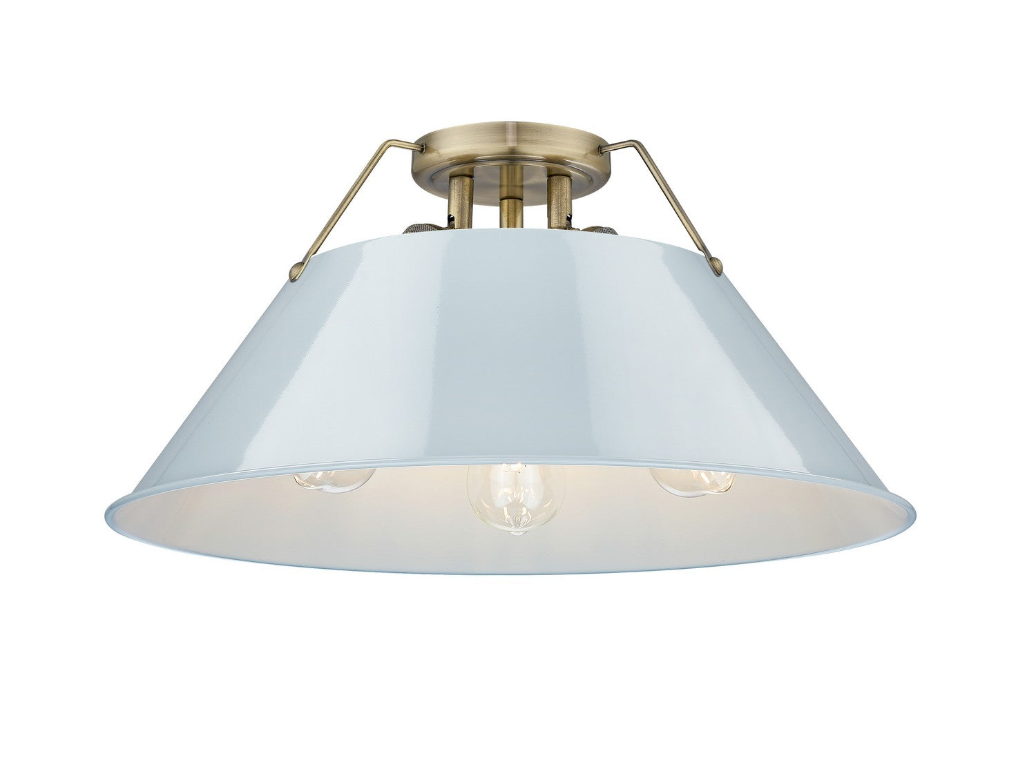 Golden - 3306-3FM AB-DB - Three Light Flush Mount - Orwell - Aged Brass