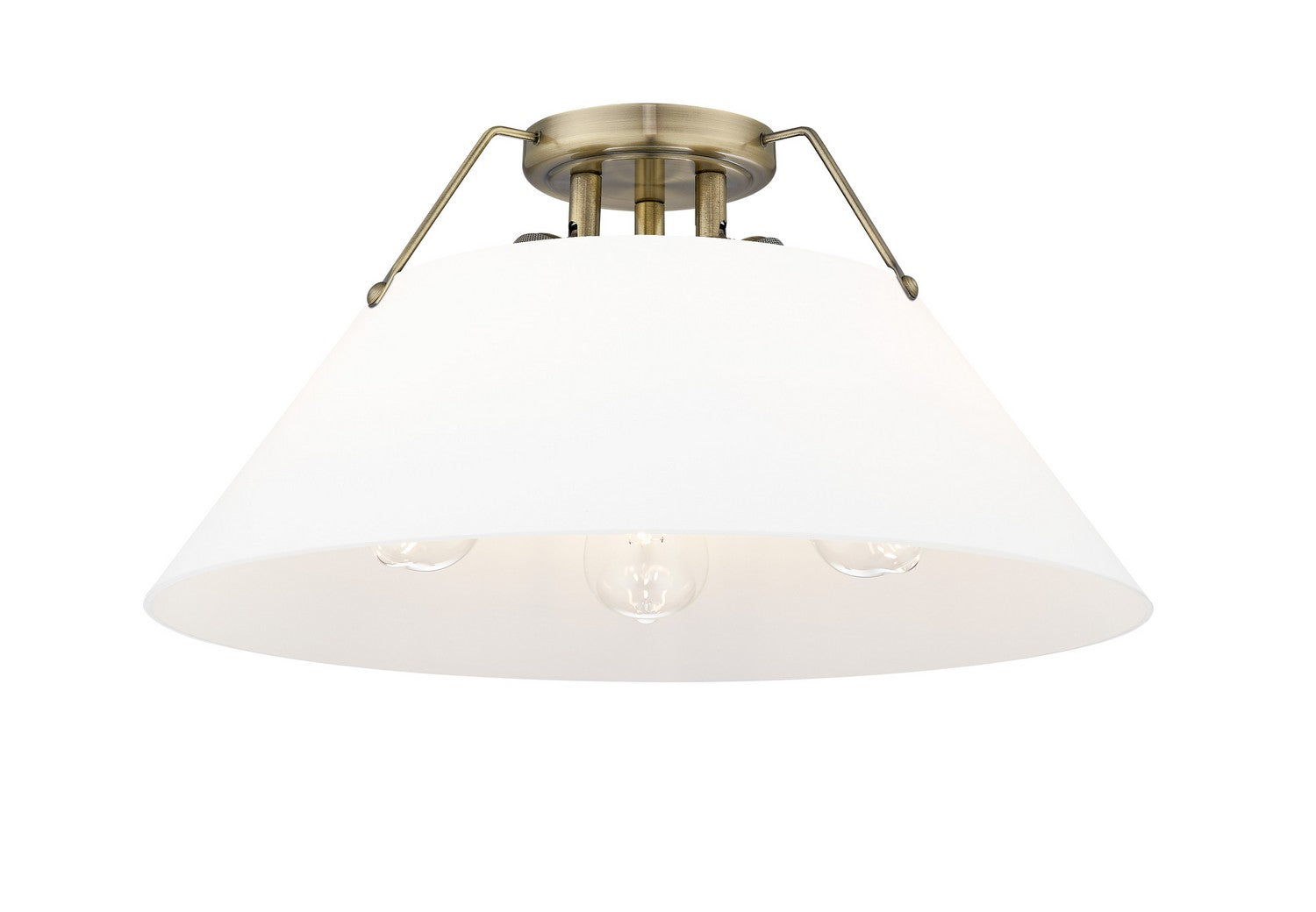 Golden - 3306-3FM AB-OP - Three Light Flush Mount - Orwell - Aged Brass
