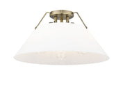 Golden - 3306-3FM AB-OP - Three Light Flush Mount - Orwell - Aged Brass