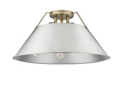 Golden - 3306-3FM AB-PW - Three Light Flush Mount - Orwell - Aged Brass