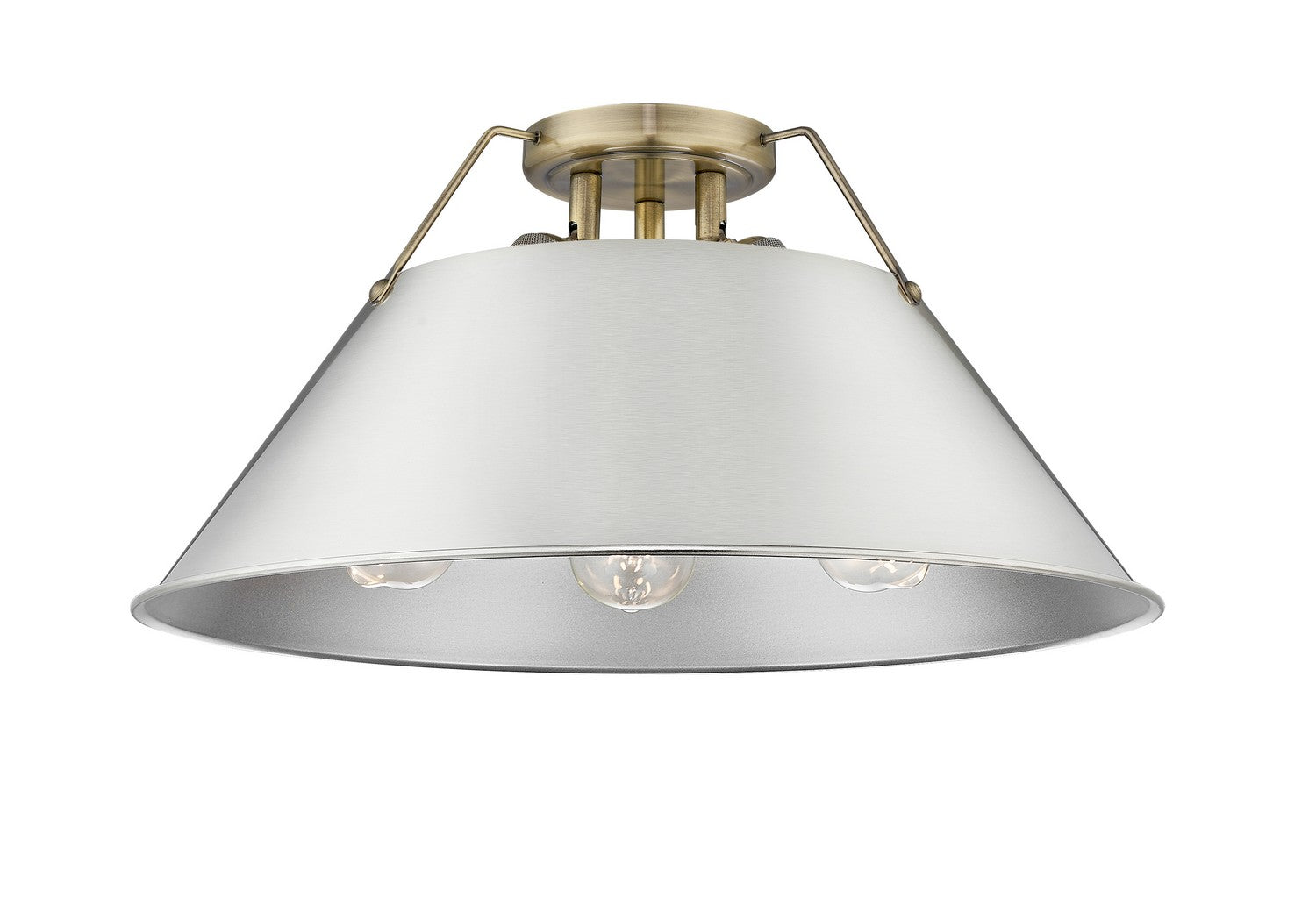 Golden - 3306-3FM AB-PW - Three Light Flush Mount - Orwell - Aged Brass
