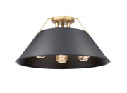 Golden - 3306-3FM BCB-BLK - Three Light Flush Mount - Orwell - Brushed Champagne Brass