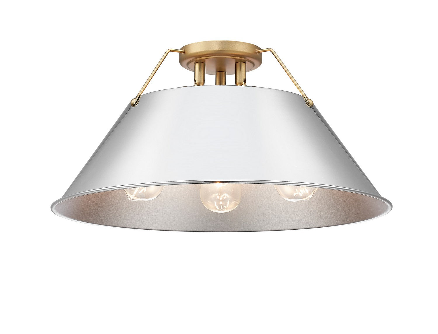 Golden - 3306-3FM BCB-CH - Three Light Flush Mount - Orwell - Brushed Champagne Brass