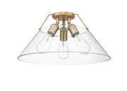 Golden - 3306-3FM BCB-CLR - Three Light Flush Mount - Orwell - Brushed Champagne Brass