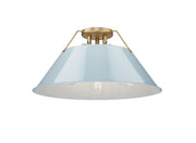 Golden - 3306-3FM BCB-DB - Three Light Flush Mount - Orwell - Brushed Champagne Brass