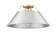 Golden - 3306-3FM BCB-PW - Three Light Flush Mount - Orwell - Brushed Champagne Brass