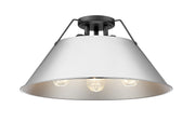 Golden - 3306-3FM BLK-CH - Three Light Flush Mount - Orwell - Matte Black