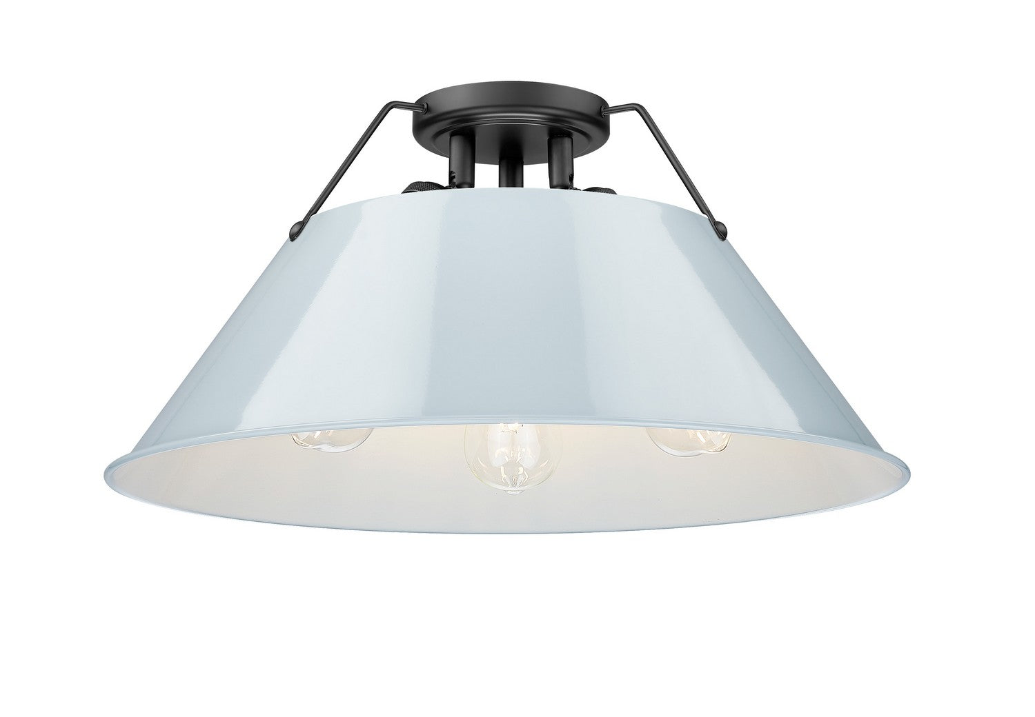 Golden - 3306-3FM BLK-DB - Three Light Flush Mount - Orwell - Matte Black