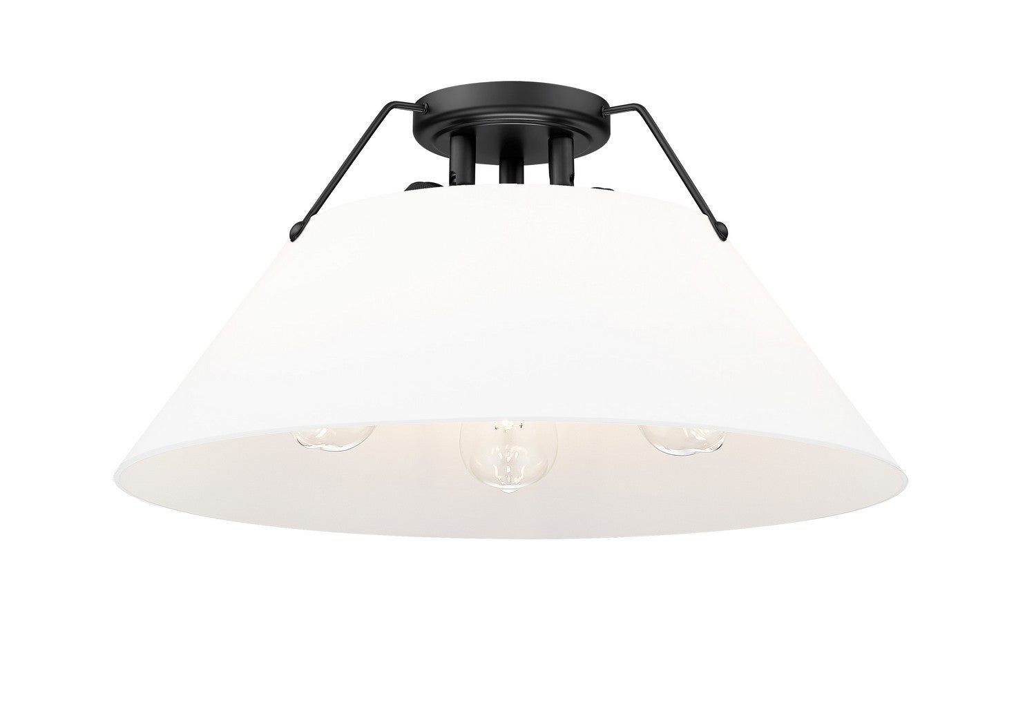 Golden - 3306-3FM BLK-OP - Three Light Flush Mount - Orwell - Matte Black