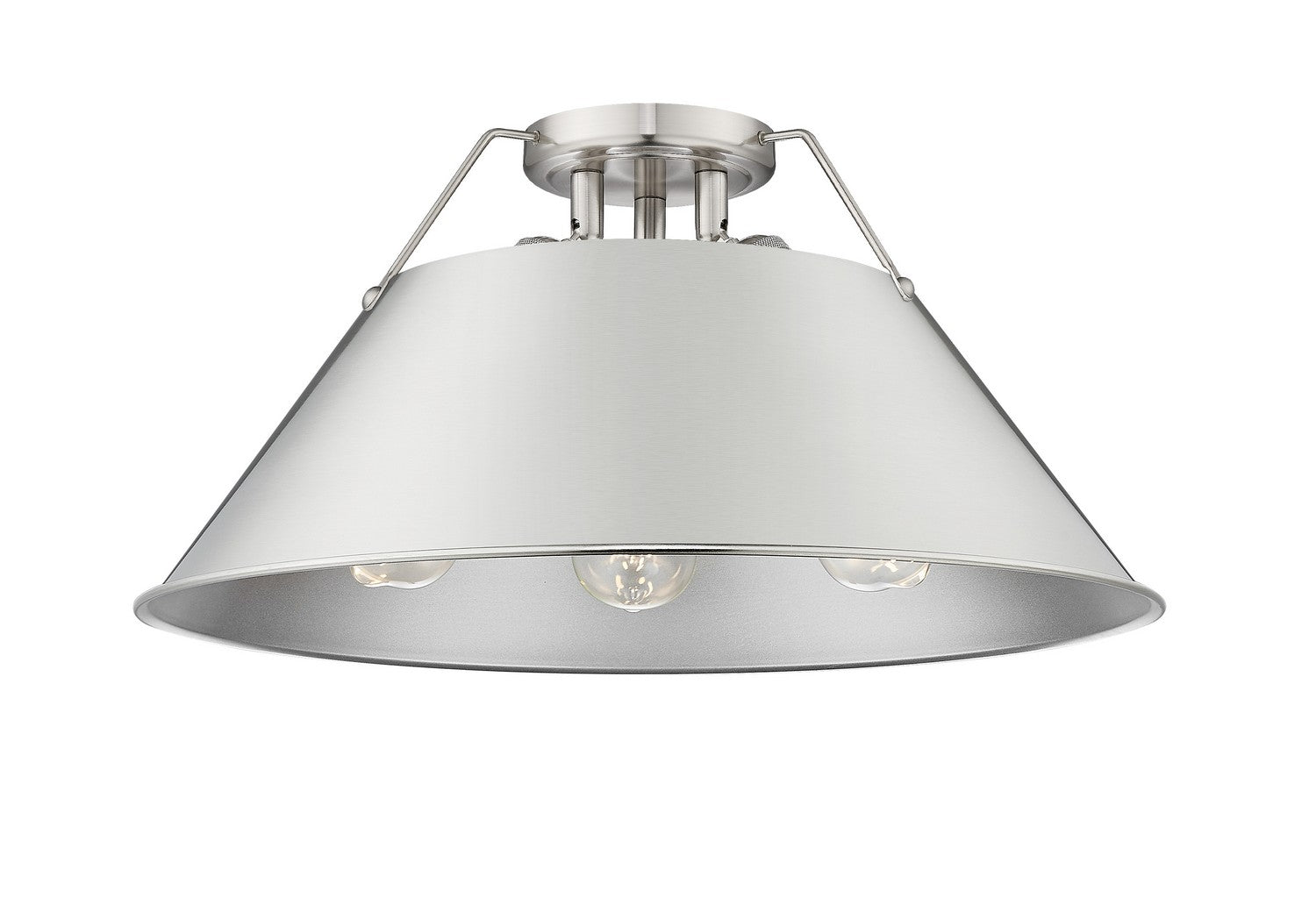 Golden - 3306-3FM PW-PW - Three Light Flush Mount - Orwell - Pewter