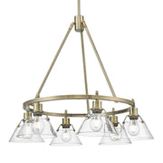 Golden - 3306-6 AB-CLR - Six Light Chandelier - Orwell - Aged Brass