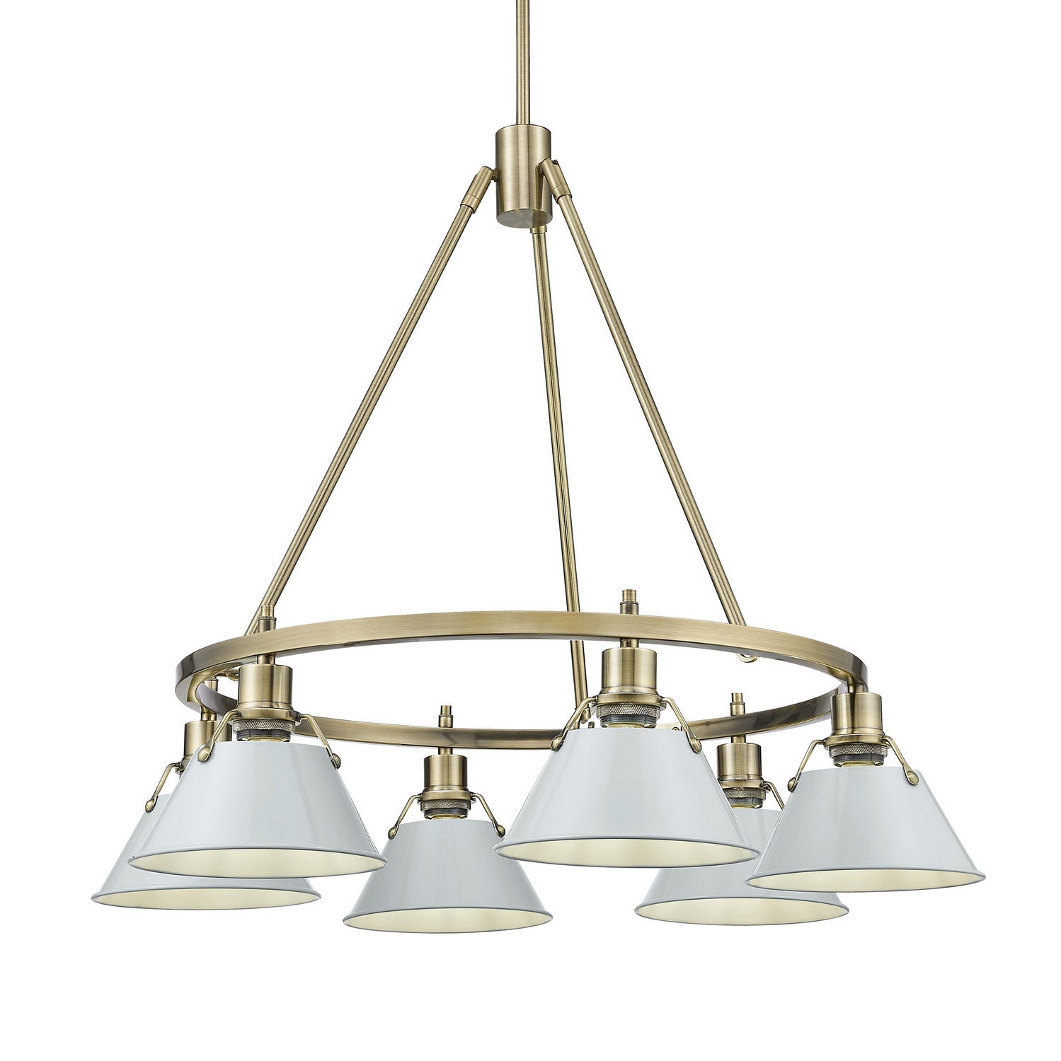 Golden - 3306-6 AB-DB - Six Light Chandelier - Orwell - Aged Brass