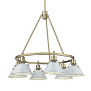 Golden - 3306-6 AB-DB - Six Light Chandelier - Orwell - Aged Brass