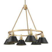 Golden - 3306-6 BCB-BLK - Six Light Chandelier - Orwell - Brushed Champagne Brass
