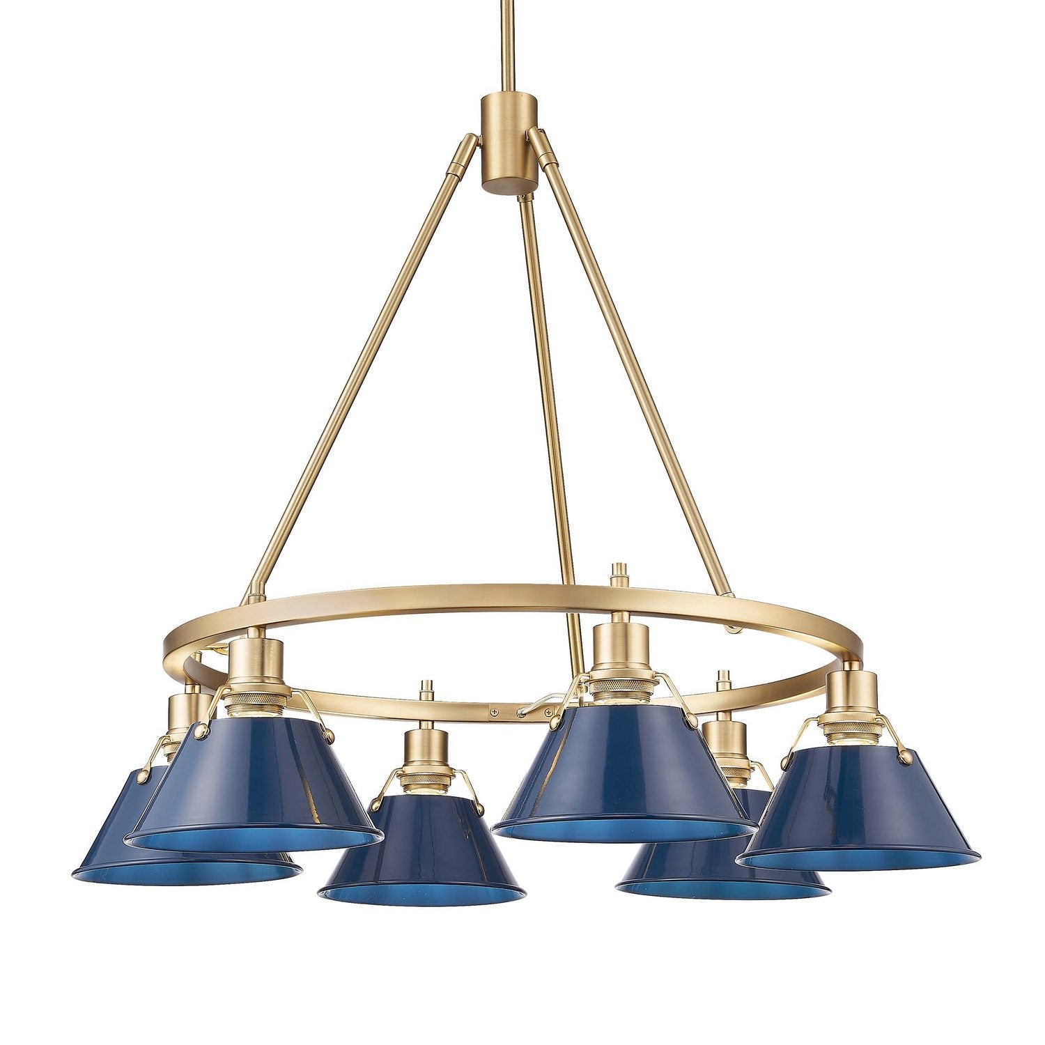 Golden - 3306-6 BCB-NVY - Six Light Chandelier - Orwell - Brushed Champagne Brass