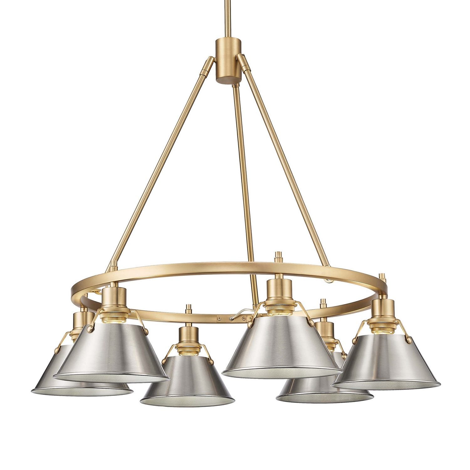 Golden - 3306-6 BCB-PW - Six Light Chandelier - Orwell - Brushed Champagne Brass