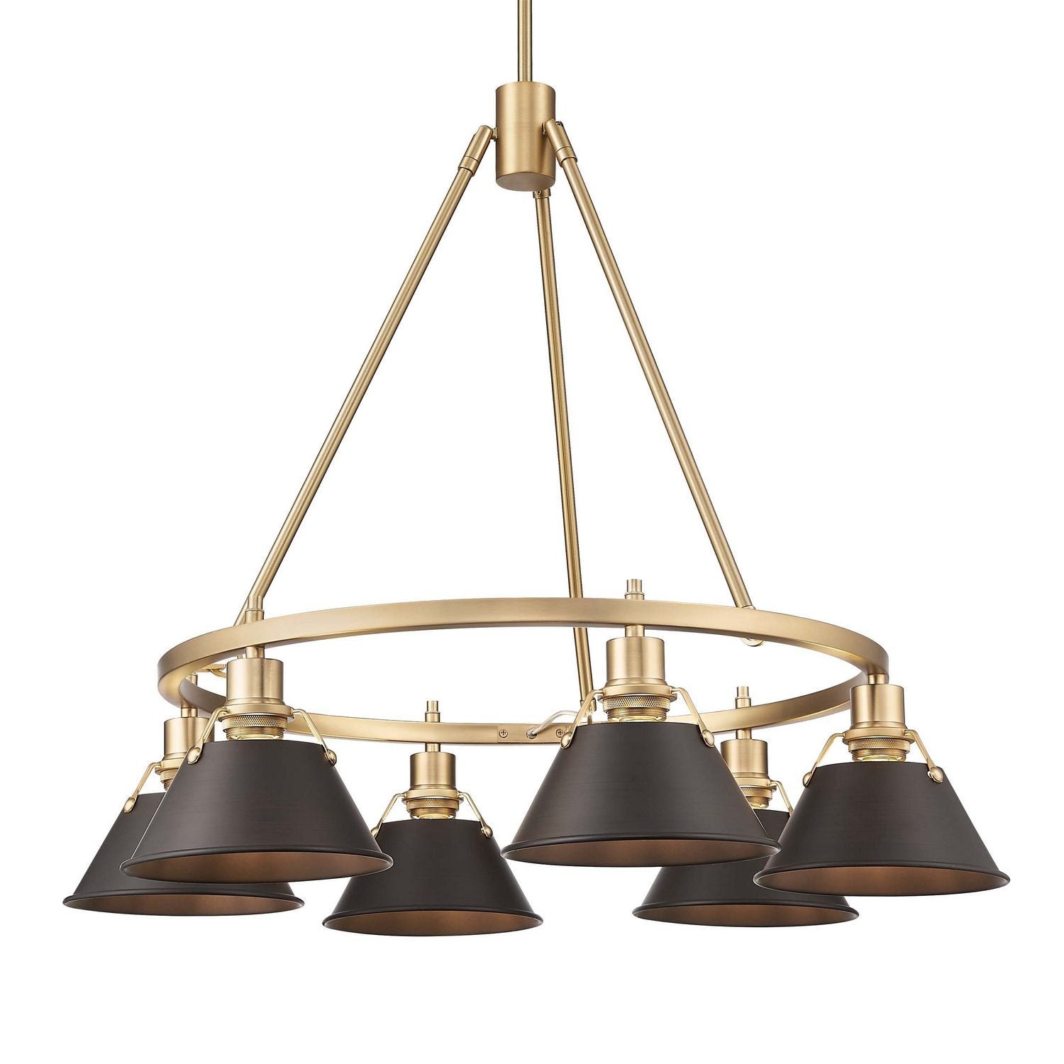 Golden - 3306-6 BCB-RBZ - Six Light Chandelier - Orwell - Brushed Champagne Brass