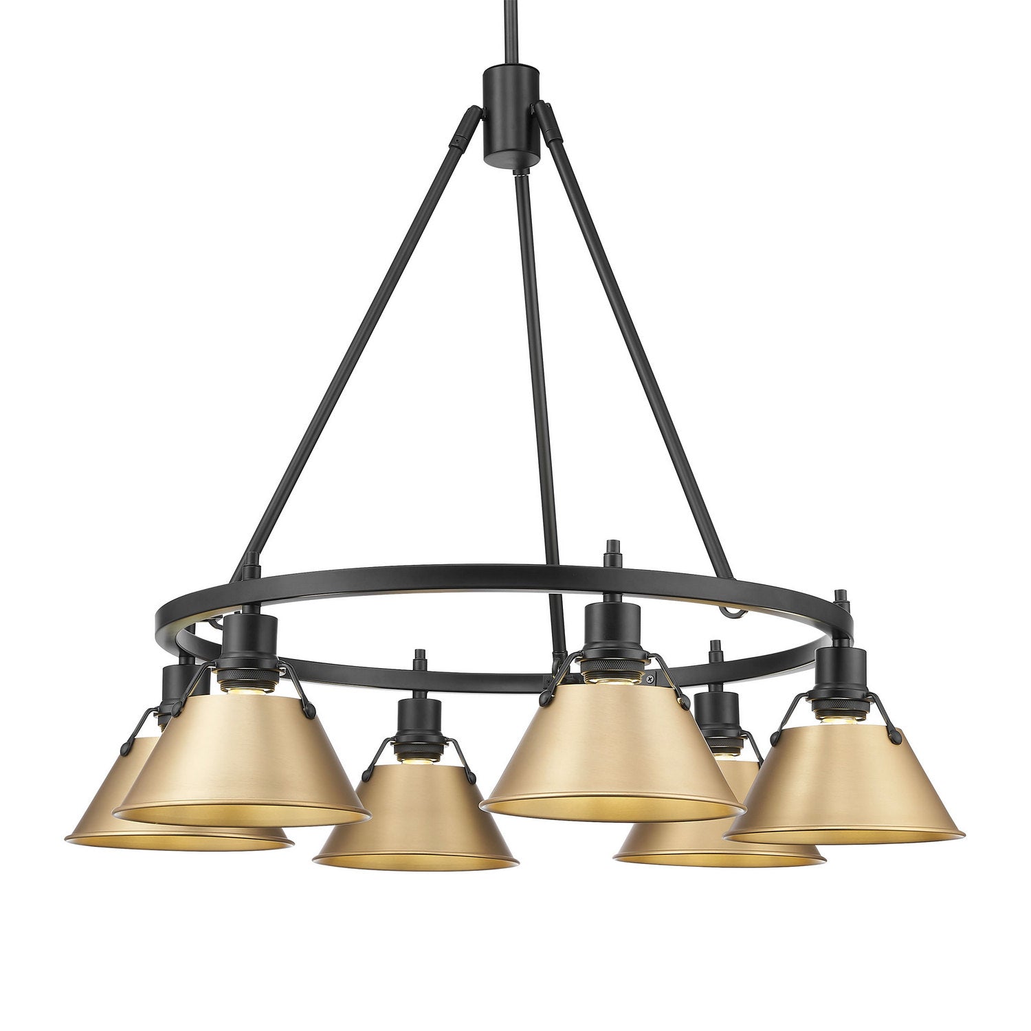 Golden - 3306-6 BLK-BCB - Six Light Chandelier - Orwell - Matte Black